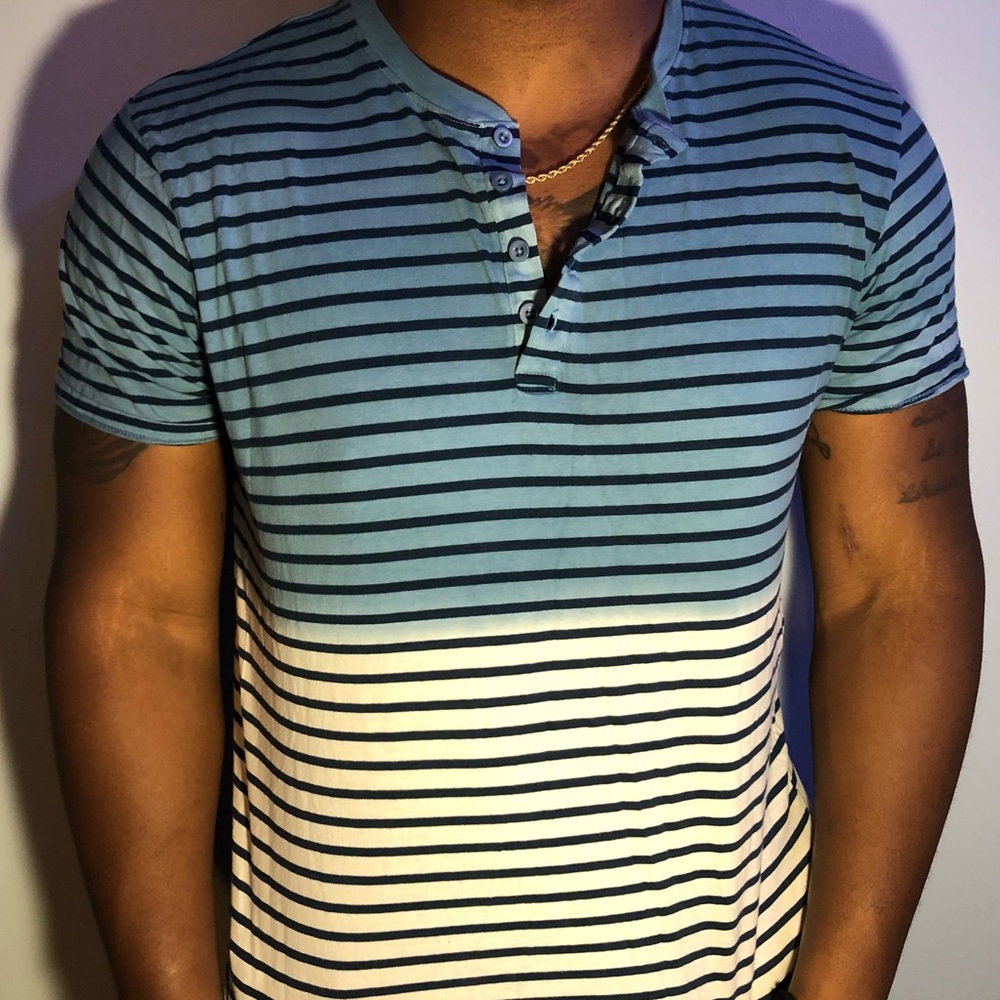 Striped blue & white shirt